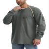 WORKWEYA FR Shirts for Men Lightweight 6.5oz 100% Cotton Long Sleeve Flame Resistant Welding T-Shirt CAT2/NFPA2112, Olive Green view 1