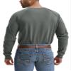 WORKWEYA FR Shirts for Men Lightweight 6.5oz 100% Cotton Long Sleeve Flame Resistant Welding T-Shirt CAT2/NFPA2112, Olive Green view 4