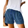 Summer Casual Shorts for Women Drawstring Elastic Waist Comfy Wide Leg Shorts Lightweight Flowy Beach Shorts with Pockets Medium view 2