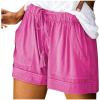 Summer Casual Shorts for Women Drawstring Elastic Waist Comfy Wide Leg Shorts Lightweight Flowy Beach Shorts with Pockets view 1