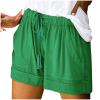 Summer Casual Shorts for Women Drawstring Elastic Waist Comfy Wide Leg Shorts Lightweight Flowy Beach Shorts with Pockets A# Mint Green view 1