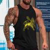 Rasta Lion Men's Sleeveless Muscle T Shirts Casual Tank Tops for Gym Workout Beach XL view 2