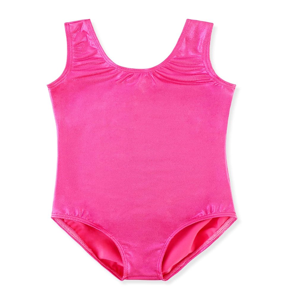 HOZIY Gymnastics Leotards for Girls 8-10 Years Old 8-9 9-10 Hot Pink Solid Color Little Girl Tumbling Outfits Bodysuits Unitard Clothes Clothing Dance Kids Leo Rose Hot Pink