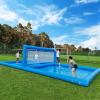 33x16.5x7ft Inflatable Water Volleyball Pool Court, Summer Water Volleyball Court w/ 800W Air Pump, 0.66mm Heavy Duty PVC Made, for Adults/School/Community Activites Fun Backyard Beach, Quick Set view 1