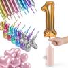 Electric Magic Balloon Pump, Electric Air Inflator Party Air Blower Pump with 1 Nozzle 1 Balloon Cutter and 10 Pcs Long Balloons,Great for Twisty Curly Balloon, Foil Balloons (Pink) view 1