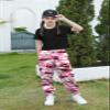 Betusline Girls Clothes 2 Piece Set, Black Cute Short Sleeve Crop Tops + Hot Pink Camo Cargo Jogger Pants Clothes, 11-12 Years = Tag 160 view 2