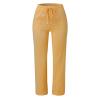 WABEOR Wide Leg Linen Pants for Women Plus Size Elastic Waist Casual Summer Pants Loose Fit Beach Pants Comfy Cotton Trousers D-Yellow view 3