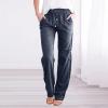 WABEOR Wide Leg Linen Pants for Women Plus Size Elastic Waist Casual Summer Pants Loose Fit Beach Pants Comfy Cotton Trousers view 2