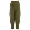 WABEOR Wide Leg Linen Pants for Women Plus Size Elastic Waist Casual Summer Pants Loose Fit Beach Pants Comfy Cotton Trousers B-Green view 4