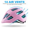 Tlamee Kids Bike Helmet with Protective Gear Set, Safety Knee Elbow Pads Wrist Guards for Ages 3-5-8 Years Boy Girl Skateboard Cycling Scooter Roller Sports Pink view 3