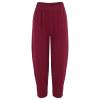 WABEOR Wide Leg Linen Pants for Women Plus Size Elastic Waist Casual Summer Pants Loose Fit Beach Pants Comfy Cotton Trousers B-red view 4