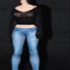 Fremego 1/6 Scale Female Clothes,Women's Ultra-Thin Sweater Pants Stretch Trousers Costume Outfit Clothing for 12inch PH TBL JO Female Action Figure Body (Blue Pant) view 1
