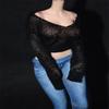 Fremego 1/6 Scale Female Clothes,Women's Ultra-Thin Sweater Pants Stretch Trousers Costume Outfit Clothing for 12inch PH TBL JO Female Action Figure Body (Blue Pant) view 2
