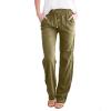 WABEOR Wide Leg Linen Pants for Women Plus Size Elastic Waist Casual Summer Pants Loose Fit Beach Pants Comfy Cotton Trousers view 1