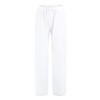 WABEOR Wide Leg Linen Pants for Women Plus Size Elastic Waist Casual Summer Pants Loose Fit Beach Pants Comfy Cotton Trousers A-White view 4