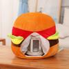 BEESUM 2023 Novelty Hamburger Hat Plush Food Burger Cap Mask Adult Halloween Christmas Party Costume view 2