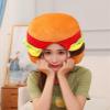 BEESUM 2023 Novelty Hamburger Hat Plush Food Burger Cap Mask Adult Halloween Christmas Party Costume view 4