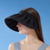 Women Empty Top Rollable Hat Summer Cycling Sun Visor Hat Sunscreen Foldable Fisherman's Hat Bucket Hat (Black, One Size) view 2