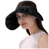 Women Empty Top Rollable Hat Summer Cycling Sun Visor Hat Sunscreen Foldable Fisherman's Hat Bucket Hat (Black, One Size) view 4
