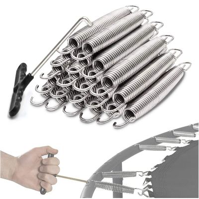 UVCMDUI 20 Pack Trampoline Springs 3.5" 3.9" 4.6" 5.1" 5.5" 6.5" 7" 8.3", Trampoline Replacement Spare Parts with Spring Puller Hook Tool, Rust Resistant Galvanised Steel,116mm/4.6in