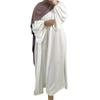 ODIZLI Muslim Abaya For Women Prayer Abayas Long Puff Sleeve Robe Dress Muslim Islamic Eid Dress Floor Length Prayer Dress For Women Muslim Jilbab For Muslim Women Tight Knot Dress White M view 1