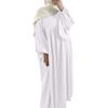 ODIZLI Muslim Abaya For Women Prayer Abayas Long Puff Sleeve Robe Dress Muslim Islamic Eid Dress Floor Length Prayer Dress For Women Muslim Jilbab For Muslim Women Tight Knot Dress White M view 2