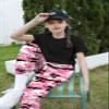 Betusline Girls Clothes 2 Piece Set, Black Cute Short Sleeve Crop Tops + Hot Pink Camo Cargo Jogger Pants Clothes, 9-10 Years = Tag 150 view 4