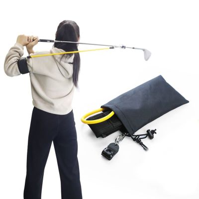 Walbest Golf Swing Training Arm Band Set,1 Set Golf Swing Trainer Flexible Ergonomic Strong Toughness Correct Posture Swing Power Elasticity Exercise Rope Golf Sports Black
