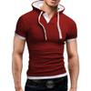Maiyifu-GJ Men's Fashion Athletic Hoodies Short Sleeve Muscle Fit Workout Gym Sweatshirt Classic Stylish Skin Friendly Tee (Red,US SIZE XXL Asia 3XL) view 1