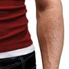 Maiyifu-GJ Men's Fashion Athletic Hoodies Short Sleeve Muscle Fit Workout Gym Sweatshirt Classic Stylish Skin Friendly Tee (Red,US SIZE XXL Asia 3XL) view 4