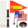 Bike Safety Flag Kit - 2PCS Reflective USA Flags (Orange & American) for Cycling & Outdoor Use view 1
