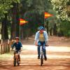 Bike Safety Flag Kit - 2PCS Reflective USA Flags (Orange & American) for Cycling & Outdoor Use view 4