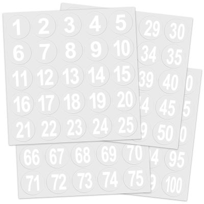 Teling White 400 Pcs Sports Helmet Numbers Sticker 1.5 Inches Baseball Football Helmet Decals Vinyl Hockey Numbers Decals Self Adhesive Softball Number Stickers for Hockey Batting Lacrosse