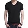 Men's Classics Slim Fit V-Neck T-Shirt Cool Cotton Fabric Undershirts Workout Gym Short Sleeve (Black,US SIZE XL Asia XXL) view 1