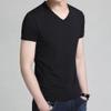 Men's Classics Slim Fit V-Neck T-Shirt Cool Cotton Fabric Undershirts Workout Gym Short Sleeve (Black,US SIZE XL Asia XXL) view 2