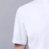 Men's Single Button Placket Plain V Neck Shirts Summer Slim Fit Pure Color Short Sleeve Fashion Casual Top (White,180) view 4