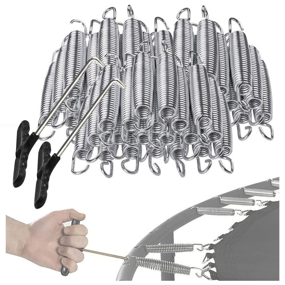 UVCMDUI Trampoline Replacement Springs 3.5" 3.9" 4.6" 5.1" 5.5" 6.5" 7" 8.3", Trampoline Springs Heavy Duty Galvanised Steel with Trampoline Spring Tool, Trampoline Spare Parts,50 pack,178mm/7in