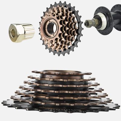 7 Speed Cassette Sprocket, Easy Installation Replacement, Mountain Bike Freewheel Set for Cyclists, Trail Riders, Bike Repair Shops