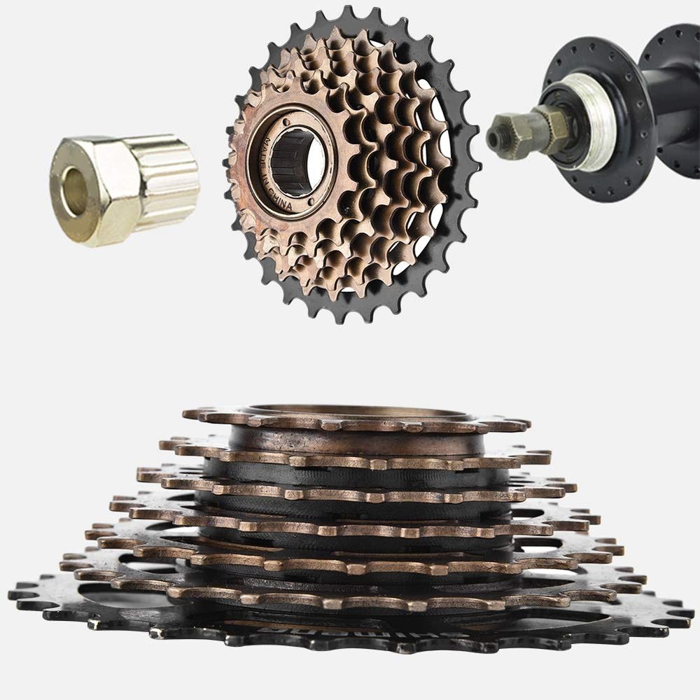 7 Speed Cassette Sprocket, Easy Installation Replacement, Mountain Bike Freewheel Set for Cyclists, Trail Riders, Bike Repair Shops