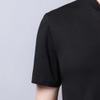 Men's Single Button Placket Plain V Neck Shirts Summer Slim Fit Pure Color Short Sleeve Fashion Casual Top (Black,170) view 4