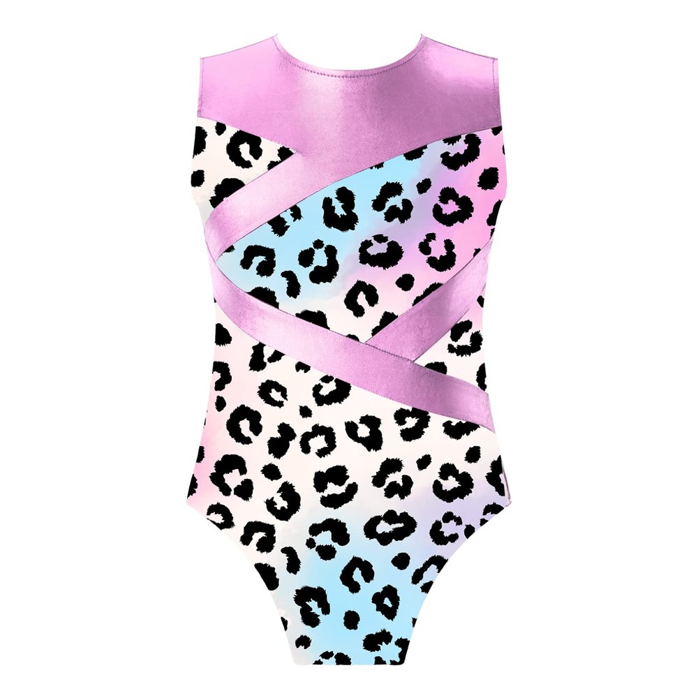 iiniim Girls Cutout Gymnastics Leotards Bodysuit Ballet Dance Activewear One Piece Unitard Dancewear Pink 14 Years
