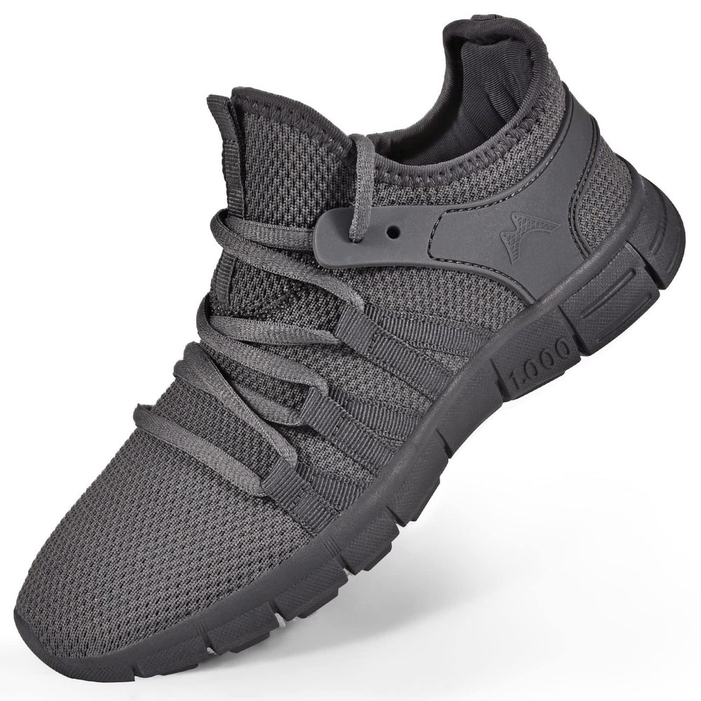 AOE Womens Walking Running Shoes Ultra Lightweight Breathable Mesh Tennis Shoes Non Slip Athletic Workout Gym Sneakers Cement Gray 9.5women / 8.5men