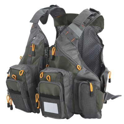NDNCZDHC Adjustable Nylon Multipocket Fishing Vest Outdoor Breathable Mesh Vest Jacket for Camping and Hunting