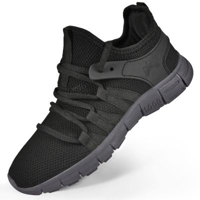 AOE Womens Walking Running Shoes Ultra Lightweight Breathable Mesh Tennis Shoes Non Slip Athletic Workout Gym Sneakers Black Gray 7women / 6men