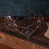 MOSTORY Handmade Gothic Crystal Crown Headpiece Black Rhinestone Tiara Elf Dark Raw Quartz Headband for Women Girls Ren Fair Medieval Wedding Bridal Party Cosplay Costume Hair Accessory view 4