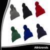 ALLNTRENDS Girl Smiley Face Pom Beanie Pink Warm Hat Winter Cap Adult Graphic Embroidered Beanies (Grey) view 3