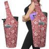 BagYG Yoga Mat Bag - Long Tote with Pockets - Holds More Yoga Accessories - Yoga Bag Fit Most Size Mats - Paisley Blooms Red Yoga Mat Carrier,BagYG-31066411,37''x15.5'' view 1