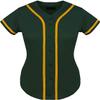 DIGITMON Women's Baseball Softball Jersey Button Down Premium Hip Hop T Shirts Uniform FGREENGOLD, Large view 2