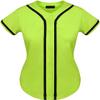 DIGITMON Women's Baseball Softball Jersey Button Down Premium Hip Hop T Shirts Uniform NEONBLACK, 2X-Large view 2