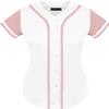 DIGITMON Women's Baseball Softball Jersey Button Down Premium Hip Hop T Shirts Uniform WHITEPINK, Large view 2
